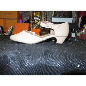 Enelauge Korea Blush Pink Patent Chunky Low Cone Heel Ankle Strap Dress Pump 9.5